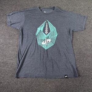 Dude Perfect T-Shirt Mens Large Graphic Logo Gray Teal EUC